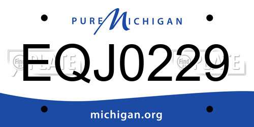 EQJ0229 Michigan License Plate
