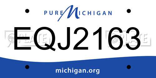 EQJ2163 Michigan License Plate