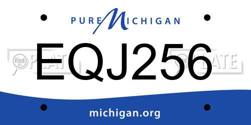 EQJ256 Michigan License Plate
