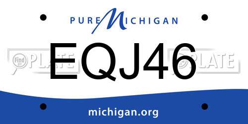 EQJ46 Michigan License Plate