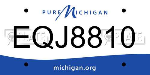 EQJ8810 Michigan License Plate