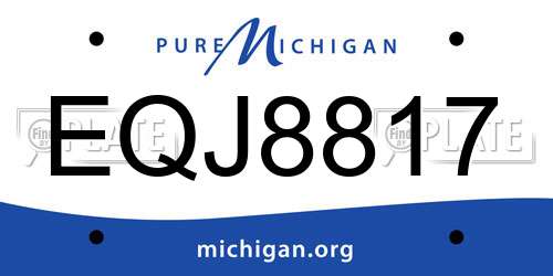 EQJ8817 Michigan License Plate