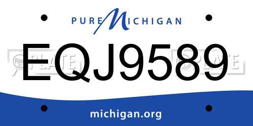EQJ9589 Michigan License Plate