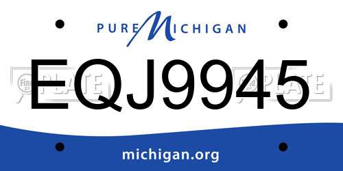 EQJ9945 Michigan License Plate
