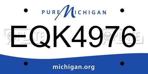 EQK4976 Michigan License Plate