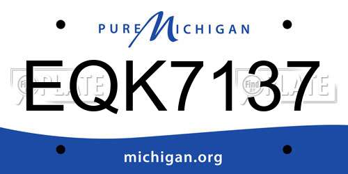 EQK7137 Michigan License Plate