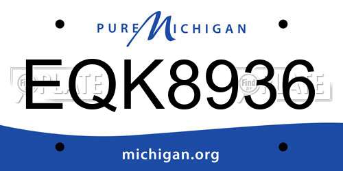 EQK8936 Michigan License Plate