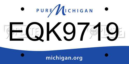 EQK9719 Michigan License Plate