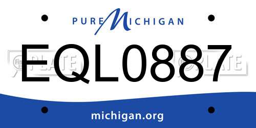 EQL0887 Michigan License Plate