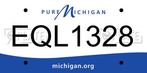 EQL1328 Michigan License Plate