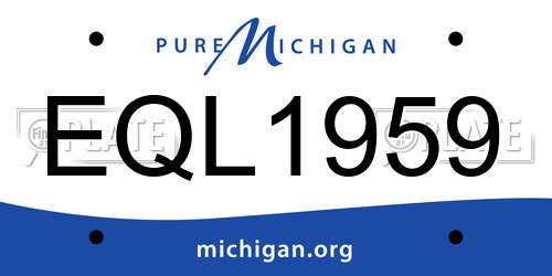 EQL1959 Michigan License Plate
