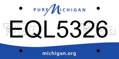 EQL5326 Michigan License Plate