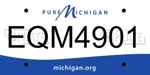 EQM4901 Michigan License Plate