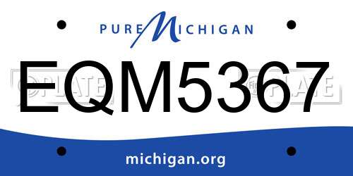 EQM5367 Michigan License Plate