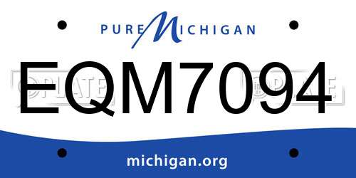 EQM7094 Michigan License Plate