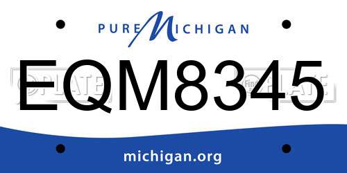 EQM8345 Michigan License Plate