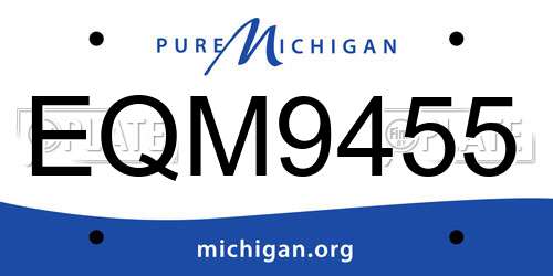 EQM9455 Michigan License Plate