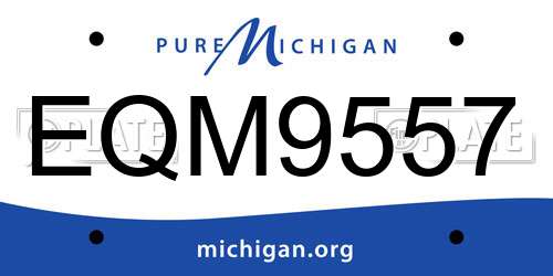EQM9557 Michigan License Plate