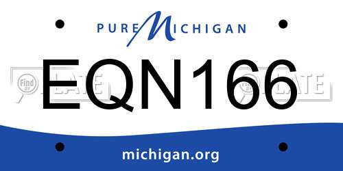 EQN166 Michigan License Plate