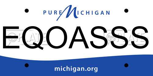 EQOASSS Michigan License Plate