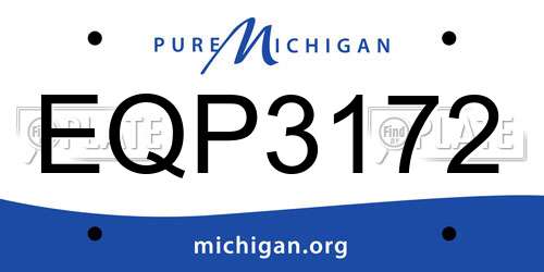 EQP3172 Michigan License Plate