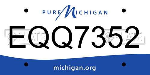 EQQ7352 Michigan License Plate