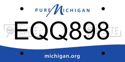 EQQ898 Michigan License Plate