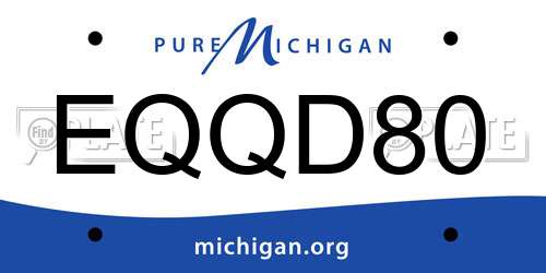 EQQD80 Michigan License Plate
