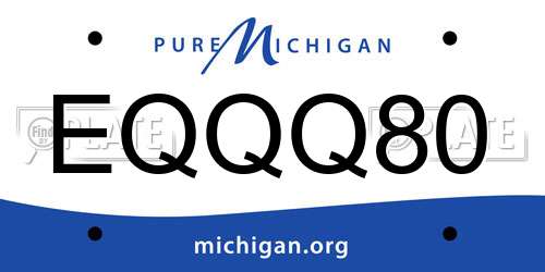 EQQQ80 Michigan License Plate