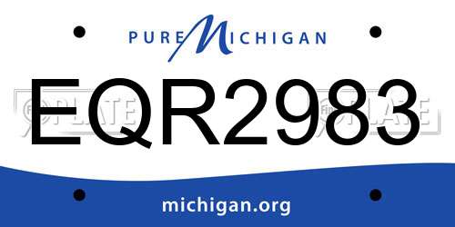 EQR2983 Michigan License Plate