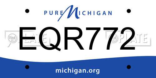 EQR772 Michigan License Plate
