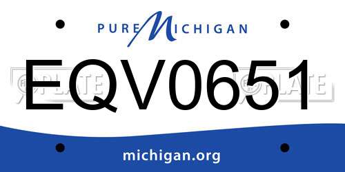 EQV0651 Michigan License Plate