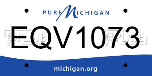 EQV1073 Michigan License Plate
