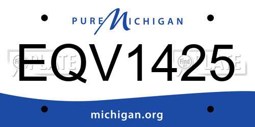 EQV1425 Michigan License Plate