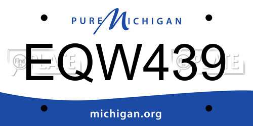 EQW439 Michigan License Plate