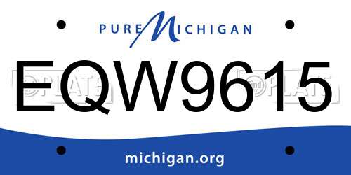 EQW9615 Michigan License Plate