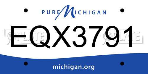 EQX3791 Michigan License Plate