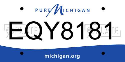 EQY8181 Michigan License Plate