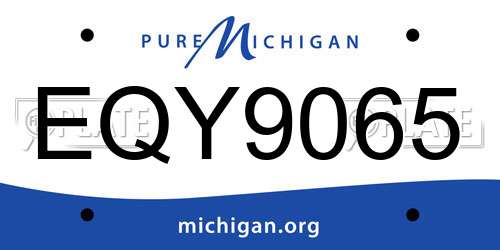 EQY9065 Michigan License Plate