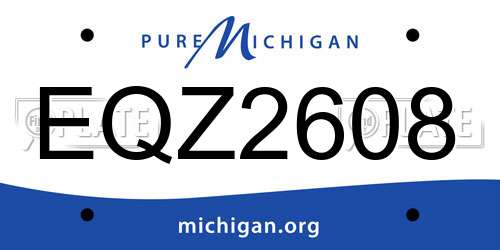 EQZ2608 Michigan License Plate