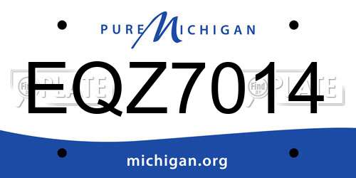 EQZ7014 Michigan License Plate
