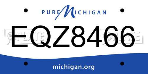 EQZ8466 Michigan License Plate