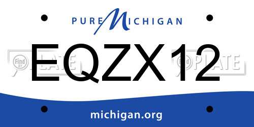 EQZX12 Michigan License Plate
