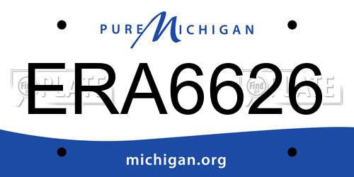 ERA6626 Michigan License Plate
