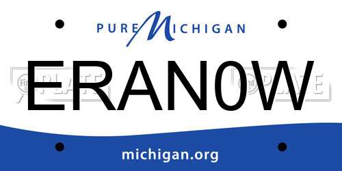ERAN0W Michigan License Plate