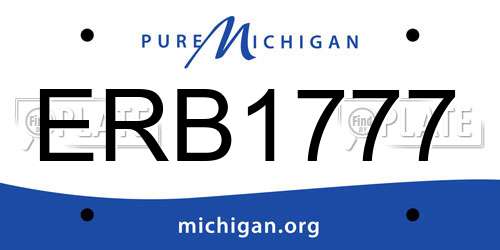 ERB1777 Michigan License Plate
