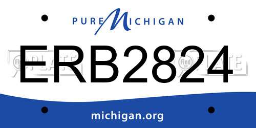 ERB2824 Michigan License Plate