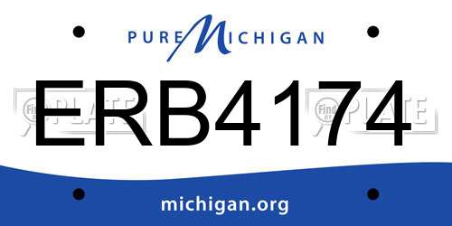 ERB4174 Michigan License Plate