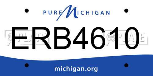 ERB4610 Michigan License Plate