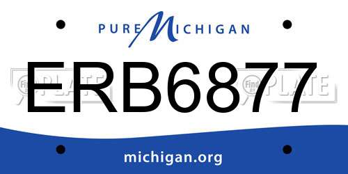ERB6877 Michigan License Plate